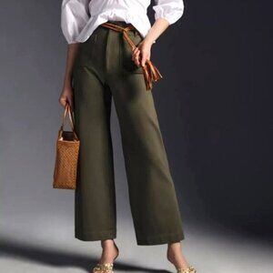 Anthropologie The Colette Cropped Wide Leg Pants